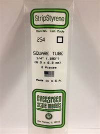 Evergreen scale models 254 - polystyreen vierkante buis