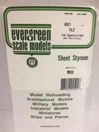 Evergreen scale models 4501 - polystyreen vierkant tegel